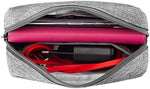 E-Tree compact toiletry bag back view showing sleek grey design