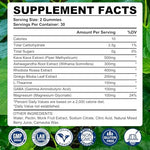 Glagmrry Kava Kava and Ashwagandha mixed berry relaxation gummies 2 pack label details.