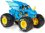 Monster Jam Series 28 Dragonoid truck side profile showing blue body molding