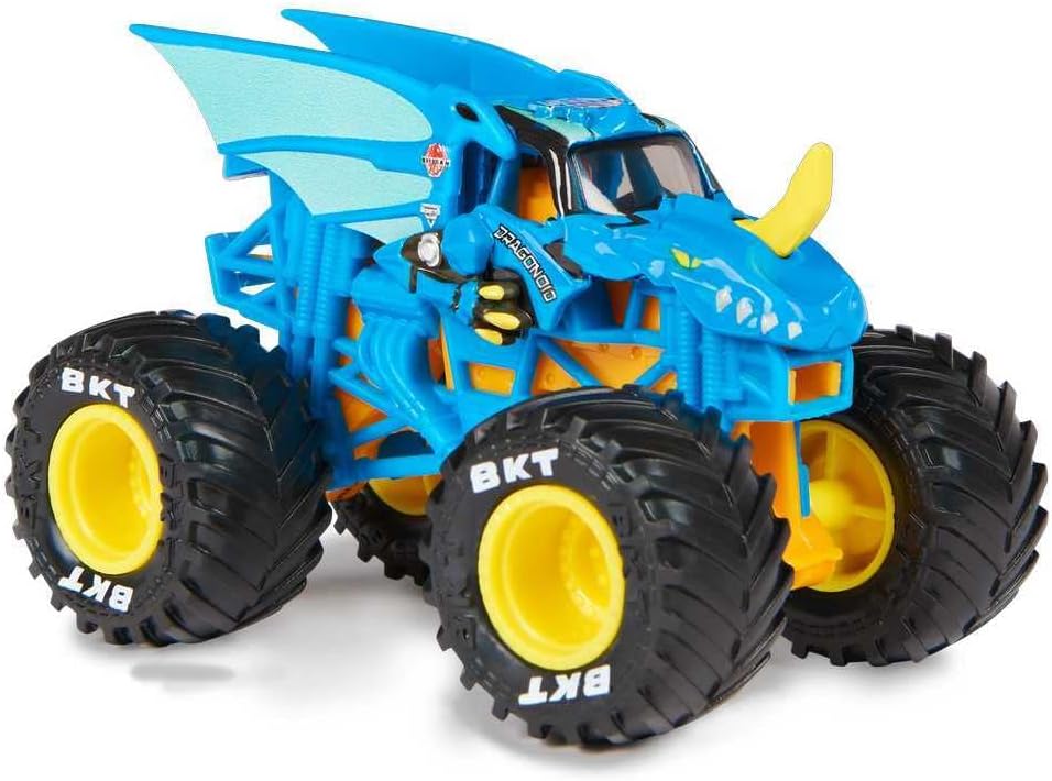 Monster Jam Series 28 Dragonoid truck side profile showing blue body molding
