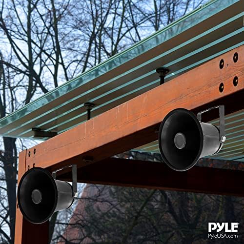 Pyle heavy-duty announcements loudspeaker angled view for commercial and vehicle setups.
