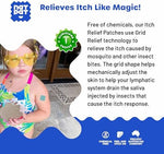 Waterproof bug bite stickers sheet demonstrating the different color variations for toddlers and kids
