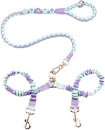 Premium authentic imported pink double dog leash packaging and contents view