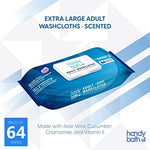 Close up of Handybath cleaning wipes extra large texture