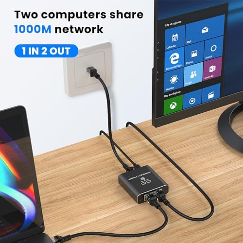 High speed 1000Mbps ethernet splitter with USB cable