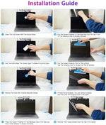 Side perspective of the scratch resistant film shield protecting a thirteen inch laptop screen.