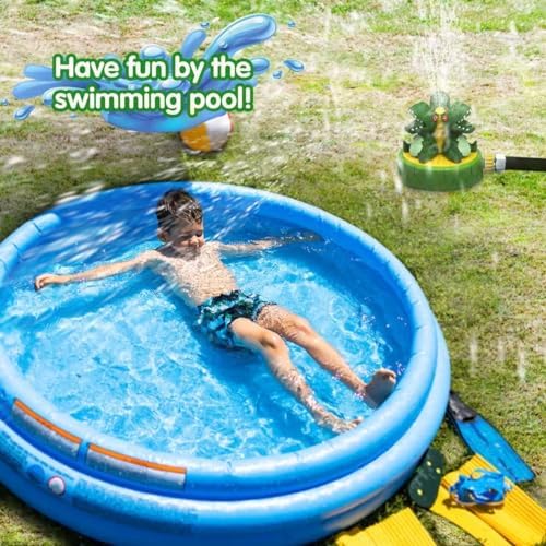 Oiimllby outdoor water toy connected to a standard green garden hose