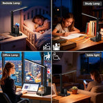 Cozoo multi-functional desk organizer lamp holding multiple pens with a smartphone in the holder slot