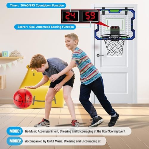 Vignuto indoor kids basketball hoop mounted on bedroom door