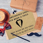 Teling kraft paper groomsmen invitation close up of durable material texture