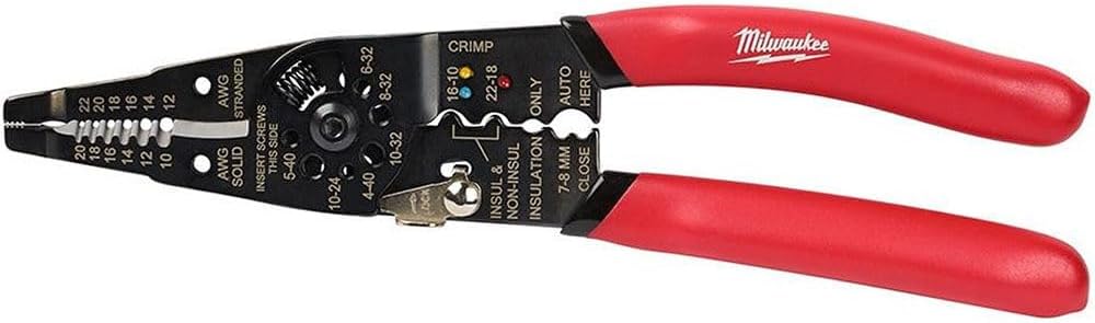 Milwaukee multi-purpose wire stripper with crimper front view