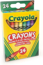 Crayola 24 count crayons assorted colors open box display