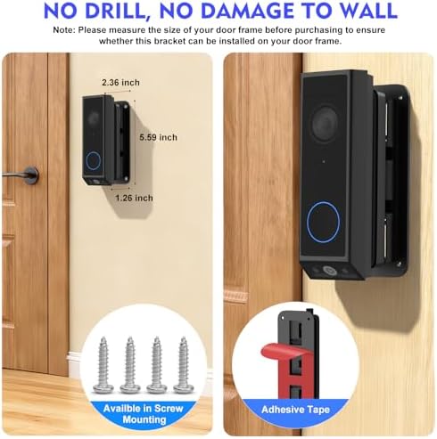 Side profile of premium anti-theft doorbell mounting bracket for apartment entryways