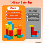 Close up of a child holding a 1.41 inch large non toxic magnetic cube showing smooth rounded edges
