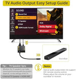 PROZOR eARC adapter showing the active LED audio status indicators for surround sound channels