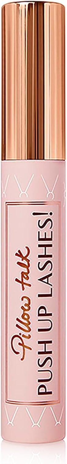 Model showing volume and lift with Pillow Talk mascara
