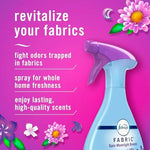 Odor fighting fabric refresher spray bottle angled view