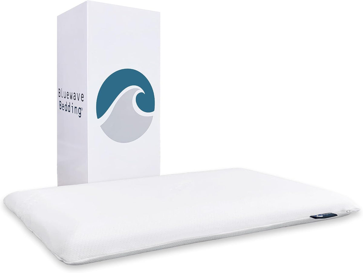 Bluewave Bedding Super Slim Gel Memory Foam Pillow for Stomach and Back Sleepers - Thin, Flat Design for Cervical Neck Alignment and Deeper Sleep (3.25-Inches Height, Standard Size) - Image 15
