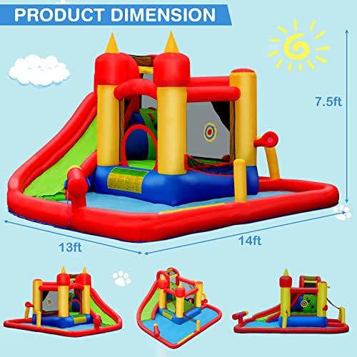 Family enjoying the Honey Joy outdoor water bounce house