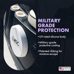 Close up view of the patented moisture venting rib design on the back of the marine silicone cover.