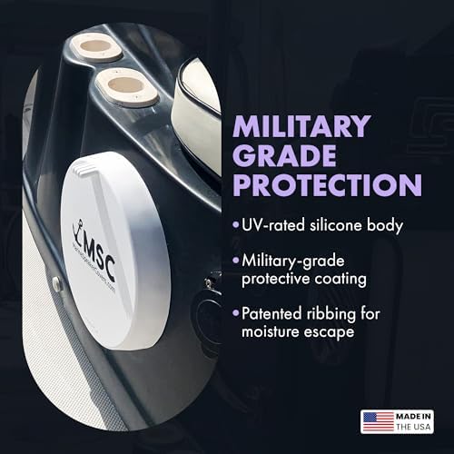 Close up view of the patented moisture venting rib design on the back of the marine silicone cover.
