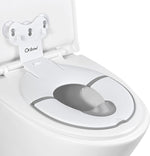 Orzbow Foldable Travel Potty Training Seat front view in white showcasing the compact toddler toilet attachment
