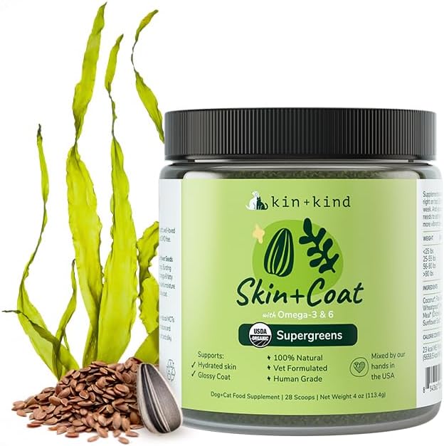 Kin+Kind Skin and Coat Supplement for dogs and cats front view
