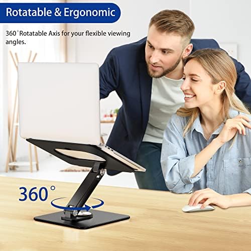 Premium metal construction of Besign LSX7 stand holding a fifteen inch laptop stably.