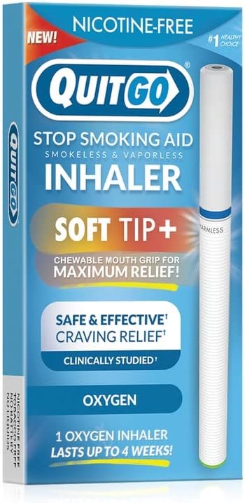 Stop Smoking, Smokeless Inhaler with Soft Tip Chewable Mouth Grip for Maximum Relief, Oral Fixation Support, Clinically Studied, Oxygen Inhaler Quit Smoking Aid (Oxygen Inhaler, 1 Pack) - Image 1