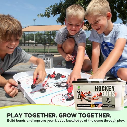 Sturdy stackable travel storage case containing all the Kaskey Kids NHL hockey action figures and accessories.
