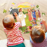 MoinKidz 17.7 inch round educational Bible puzzle for Sunday school and family devotional time