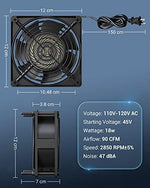 Dewenwils compact exhaust fan rear view displaying safety certification marks