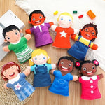 Close up of Poen open mouth hand puppets