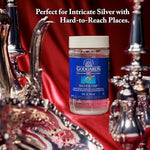 Goddard's professional tarnish remover packaging with usage instructions for silverware.
