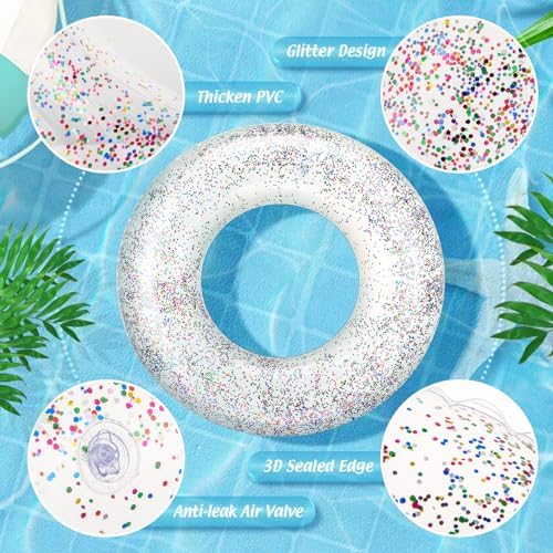 Premium polyvinyl chloride transparent swimming rings by Wettarn showing the secure air valve mechanism.