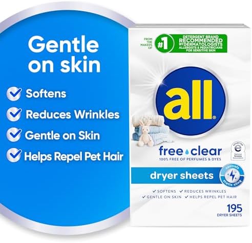 All laundry sensitive skin static control sheets packaging design