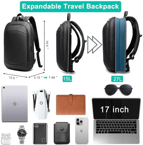 hk 17 inch laptop computer bag back panel with hidden anti theft pocket