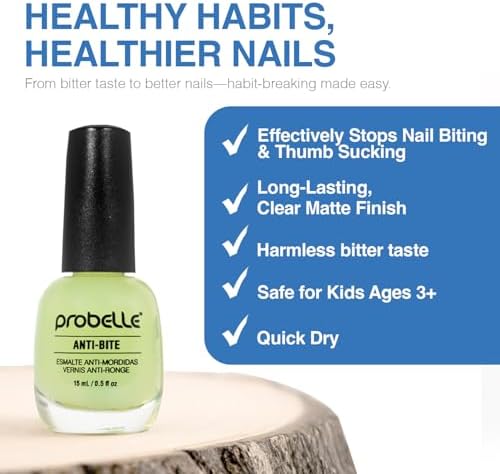 Comparison of bitten nails versus healthy nails after using Probelle treatment.