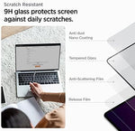 MacBook Pro 14 inch screen with Spigen tempered glass applied