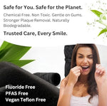 Vegan dental floss refills waxed with candelilla wax in compostable paper bags