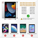 BMOUO blue heavy duty child tablet cover back view displaying the folded convertible stand