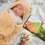 Close up view of Tickle and Main Forest Animal 3 piece baby gift set