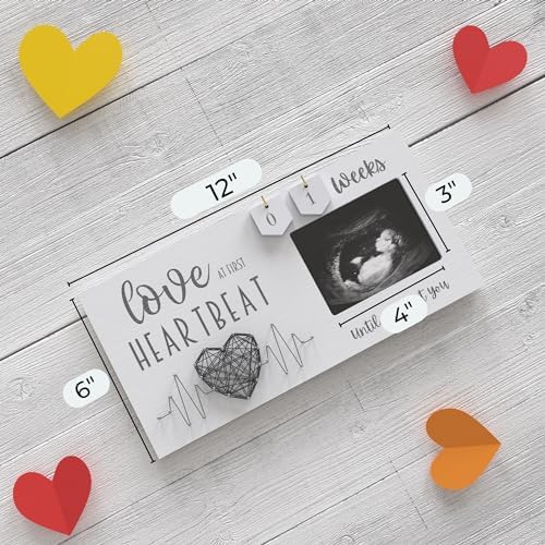 Eurset gender reveal gift photo frame with real glass cover protecting a baby scan