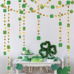 Cheerland Irish party supplies banner used as a sparkling backdrop for a birthday photo shoot
