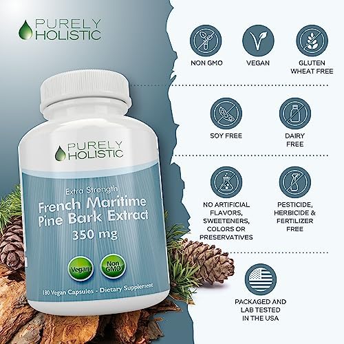 Purely Holistic pine bark extract six month supply nutritional facts