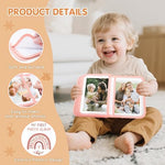 Les Déglingos first family photo album being held to demonstrate child friendly sizing.