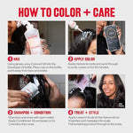 Side panel instructions for mixing and applying Revlon demi permanent hair dye