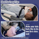 Blublu Park toddler travel bed with high side walls and three-point safety harness for flight safety.