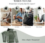 Compact travel-friendly 30 sachet packaging layout of DLS pH balance salt tablets powder