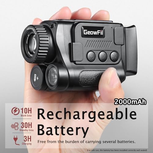 GeowFiiTech rechargeable 4K digital monocular demonstrating handheld portability
